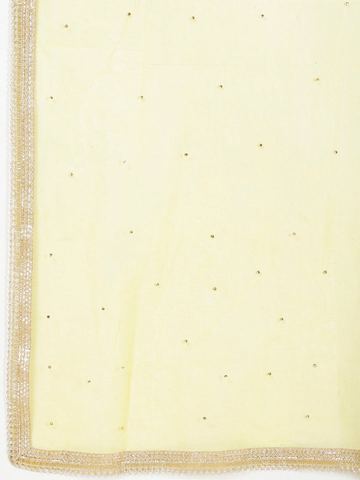 Zari Embroidered Georgette Choli With Lehenga &amp; Dupatta
