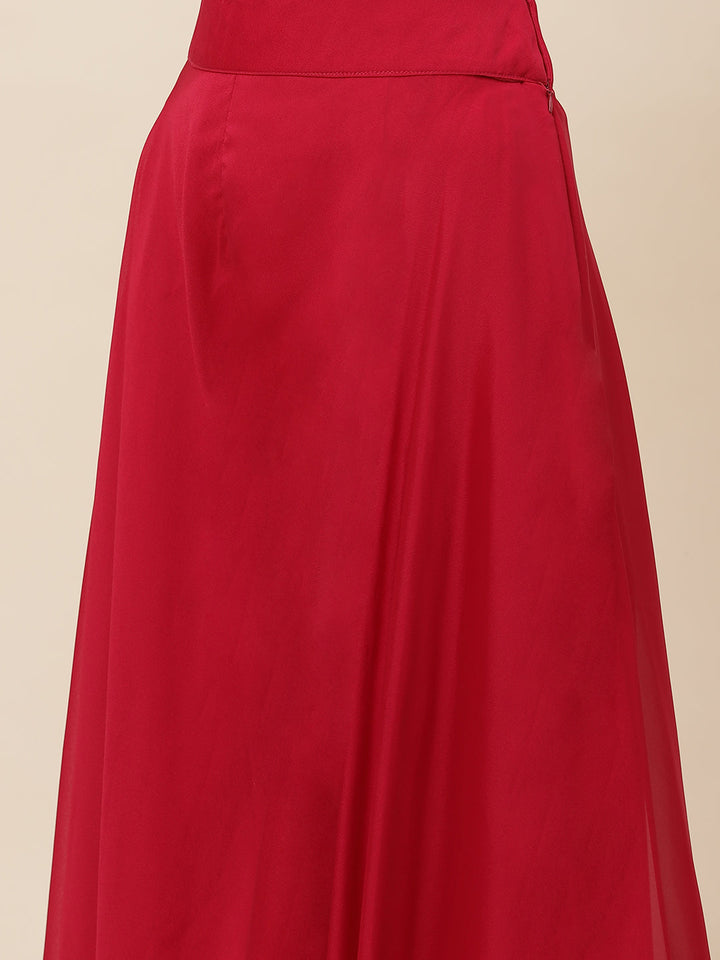 Floral Woven Georgette Kurta With Sharara &amp; Dupatta