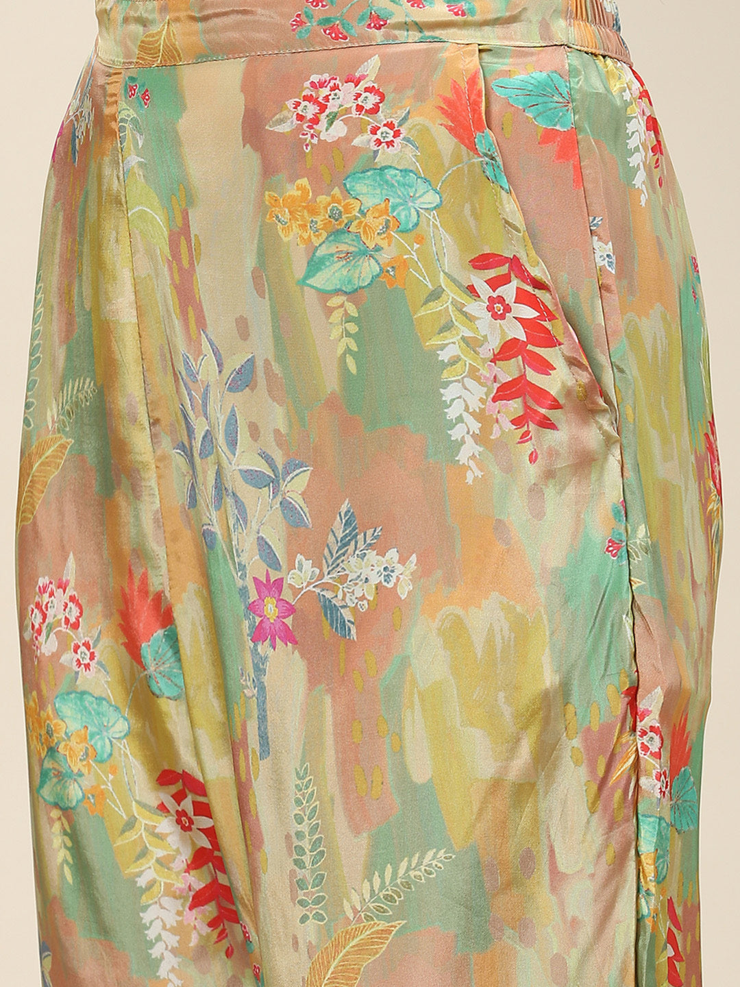 Printed Crepe Kurti With Pants