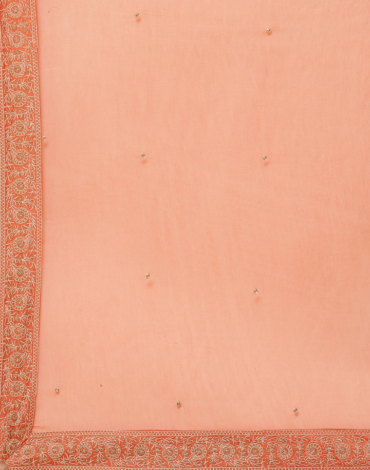 Embroidered Cotton Chanderi Salwar Kameez Stitched Suit With Chiffon Dupatta