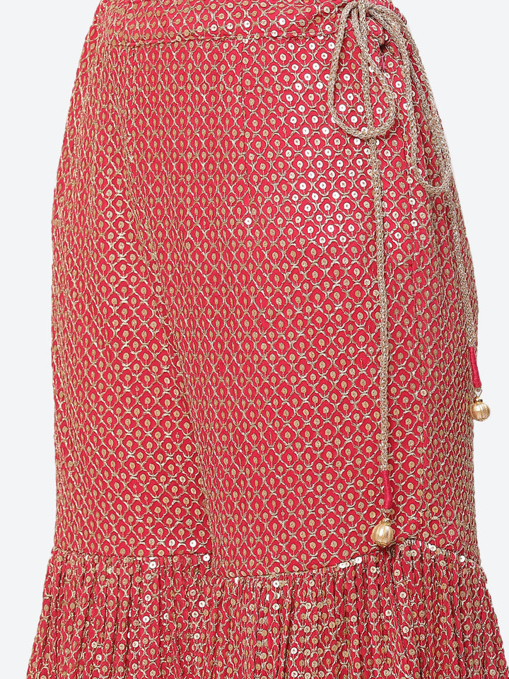 Sequenece Georgette Stitched Salwar Kameez With Net Dupatta