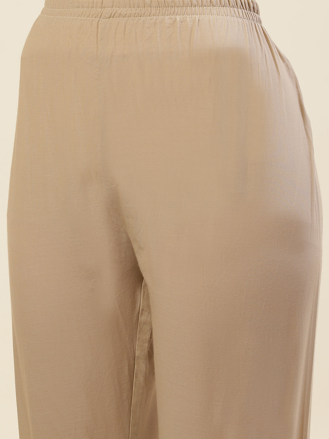 Embroidered Chanderi Cotton Kurta With Pants