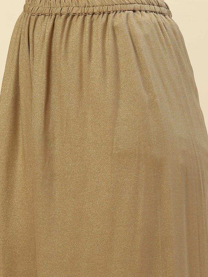 Embroidered Georgette Kurti With Palazzo And Dupatta
