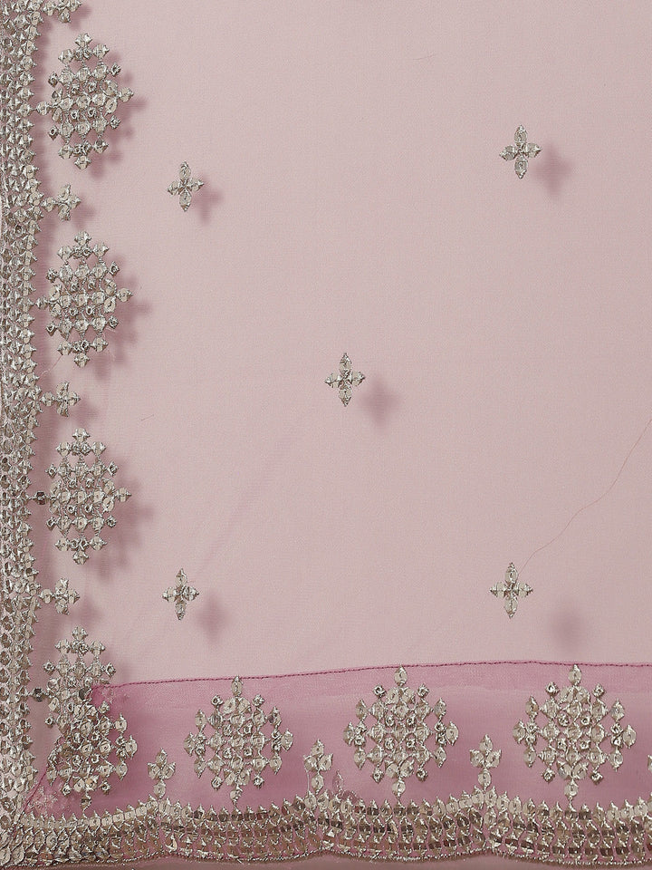 Sequin Embroidered Georgette Lehenga With Choli &amp; Net Dupatta