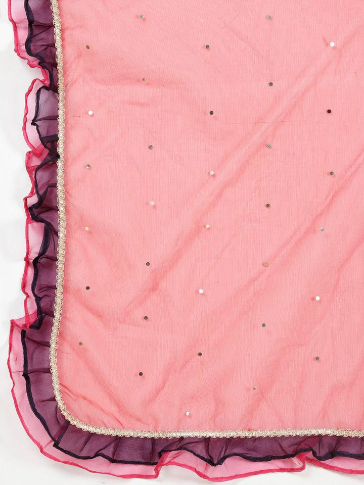 Sequence Embroidered Georgette Choli With Lehenga &amp; Dupatta