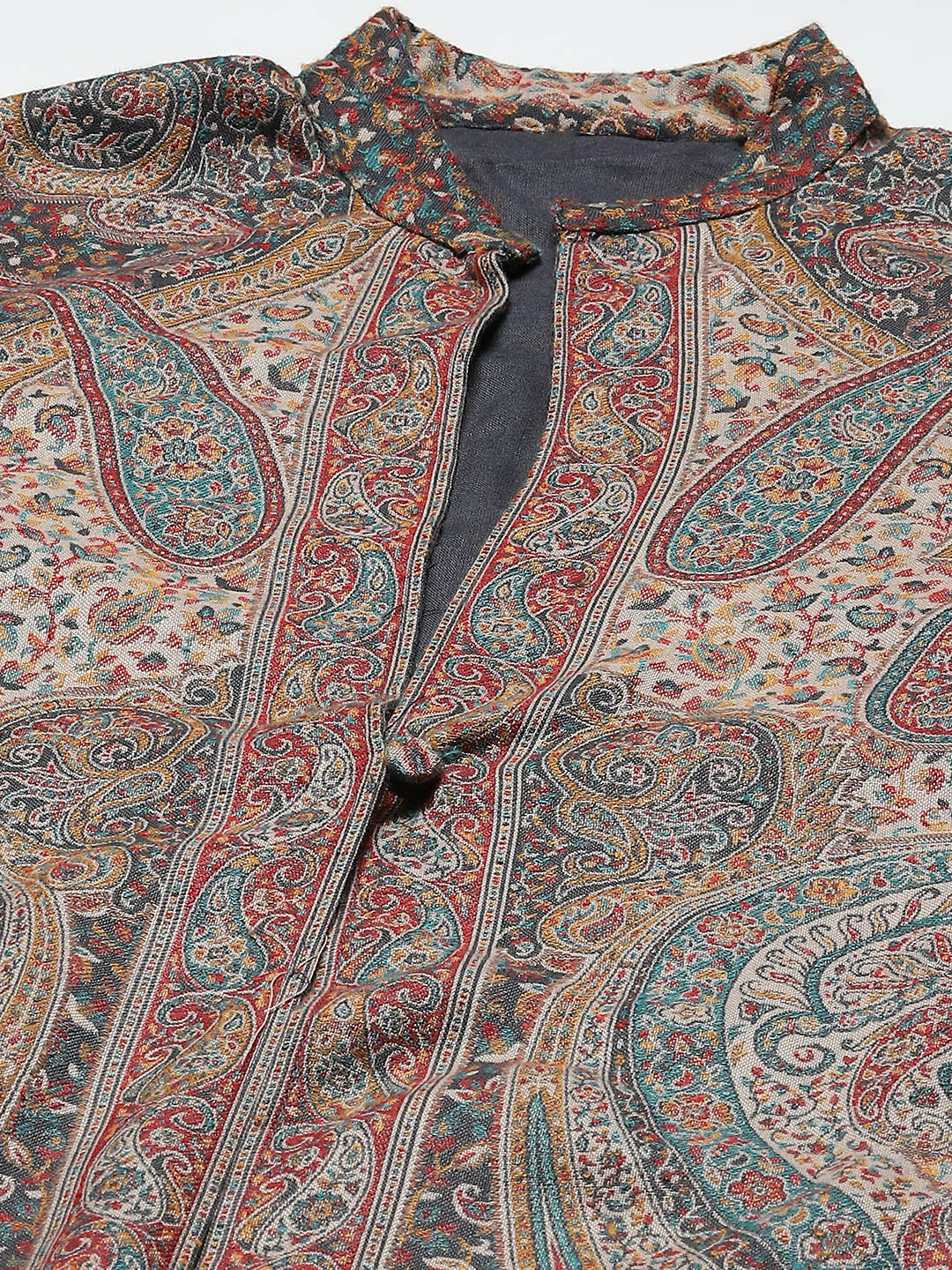 Resham Jaal Woven Pashmina Kurta With Pants &amp; Jacket