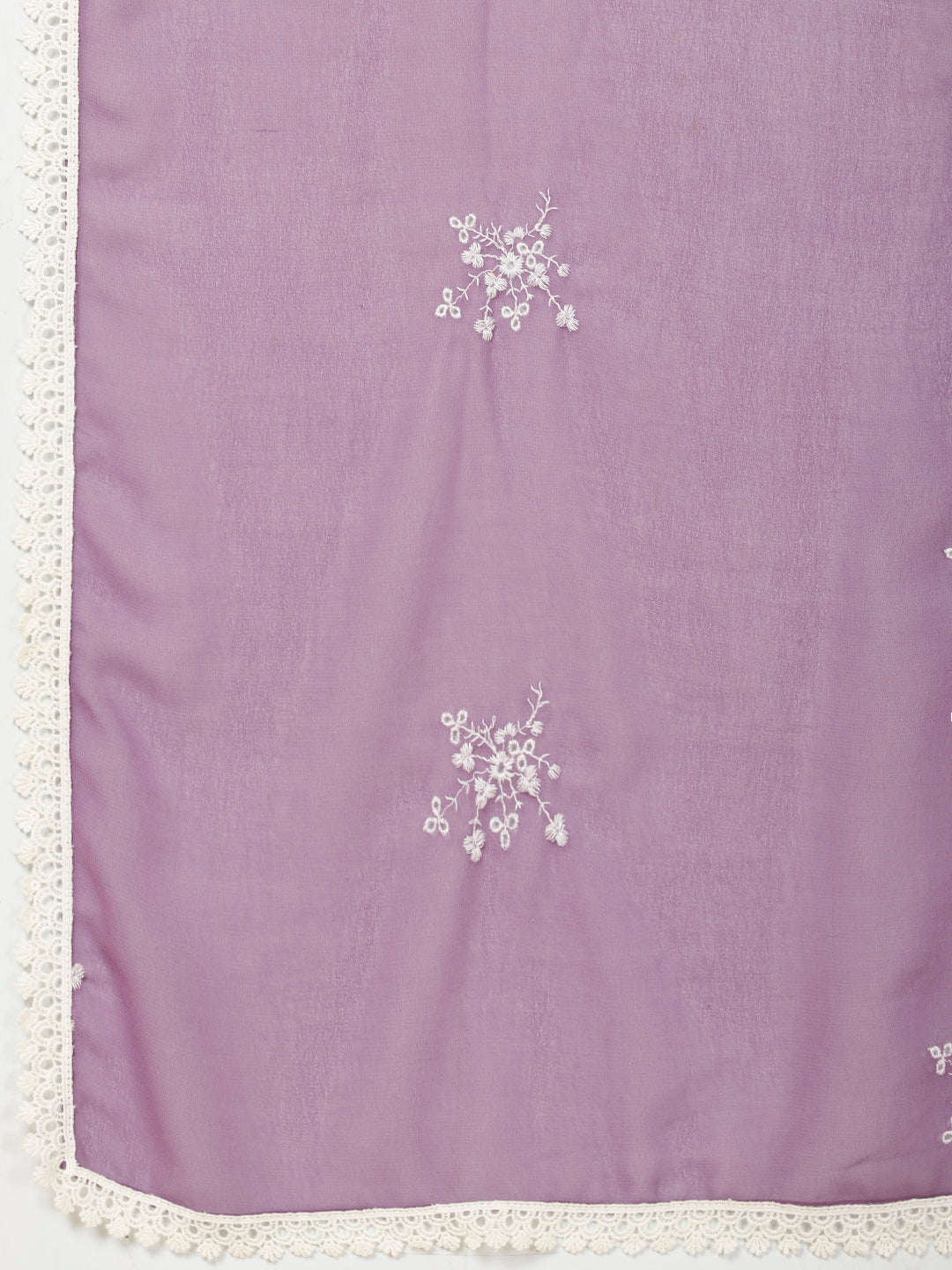 Embroidered Cotton Suit Set With Dupatta