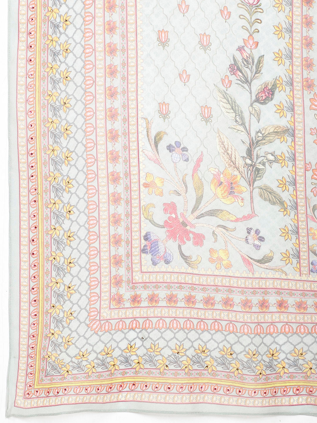 Digital Floral Printed Crepe Kurta With Palazzo &amp; Dupatta