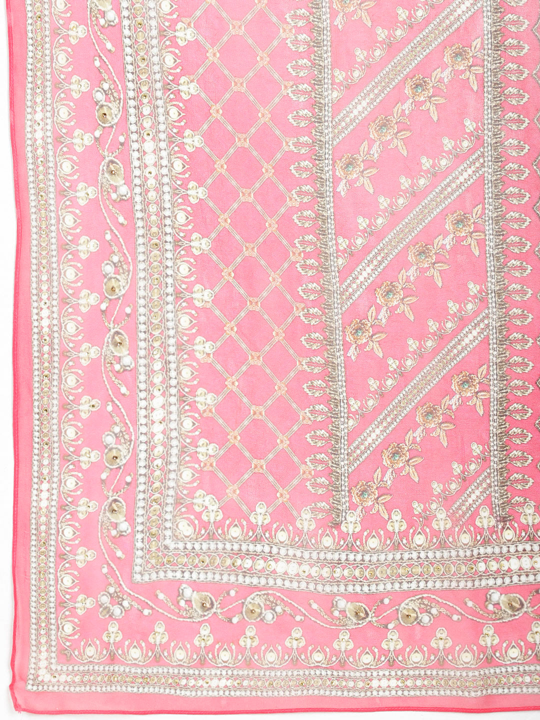 Floral Digital Print Crepe Kurta With Palazzo &amp; Dupatta