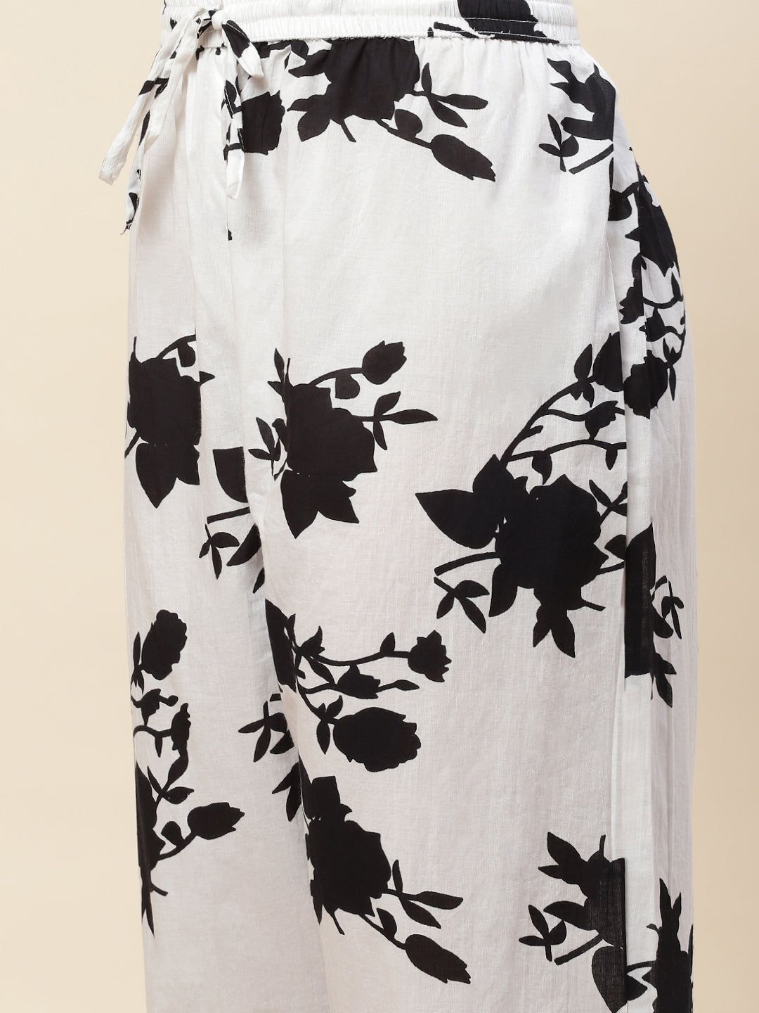 Floral Printed Cotton Kurta With Pants