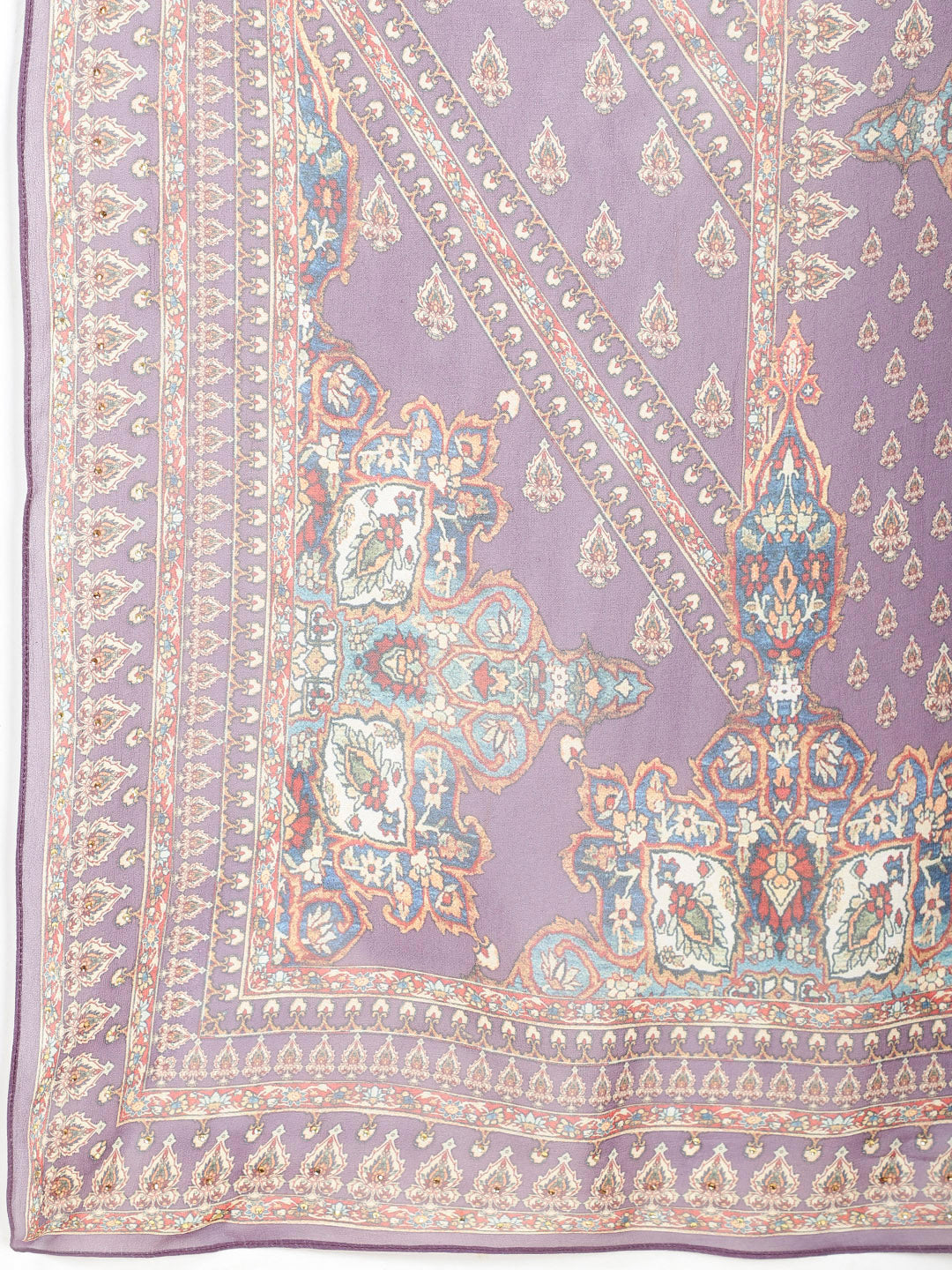 Digitally Printed Crepe Kurta With Palazzo &amp; Dupatta