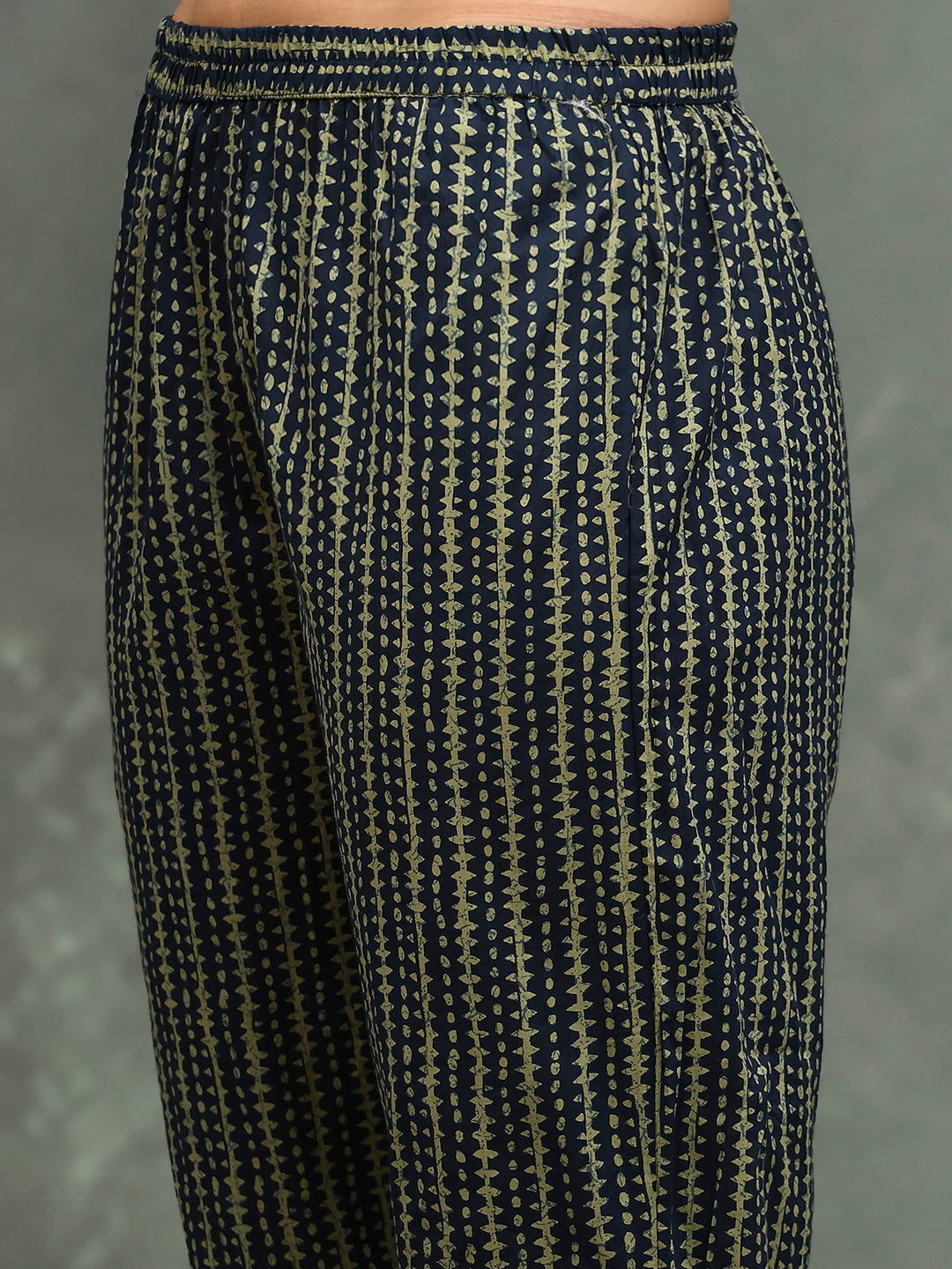 Printed Cotton Blend Kurta With Pants &amp; Dupatta