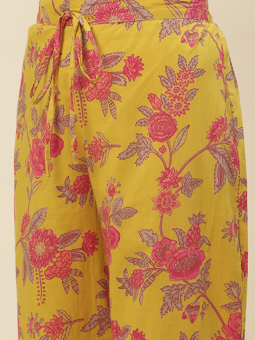 Floral Printed Cotton Kurta With Pants