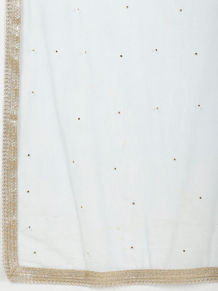 Zari Embroidered Georgette Choli With Lehenga &amp; Dupatta