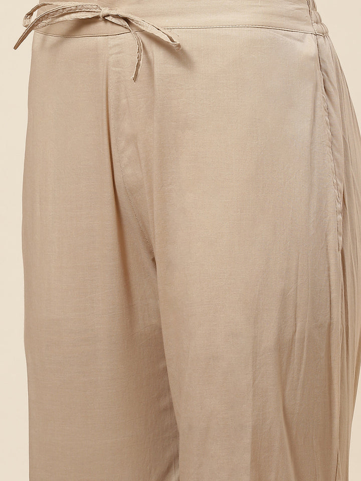 Embroidered Chanderi Kurta With Pants