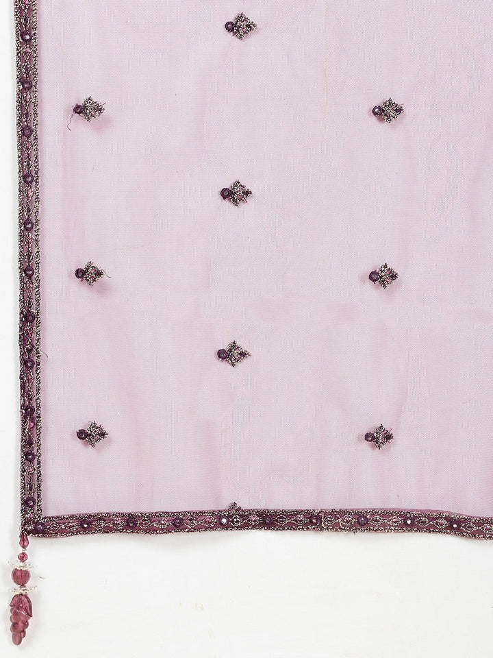 Embroidered Crepe Choli With Lehenga &amp; Dupatta