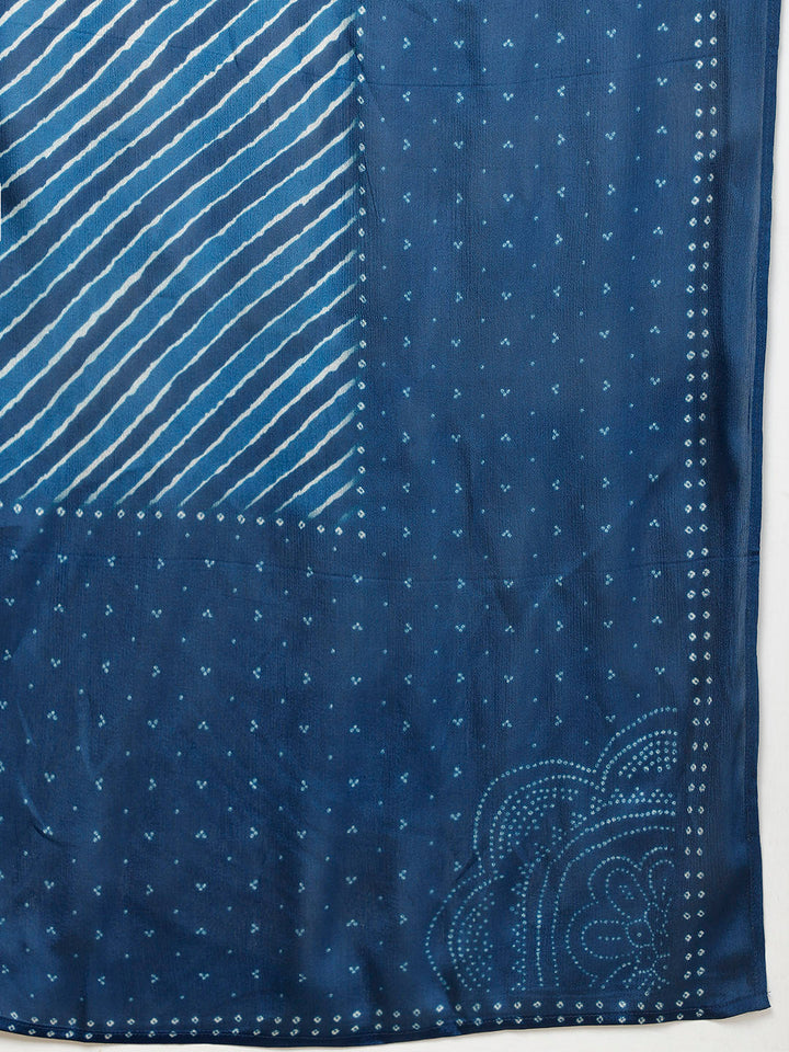 Abstract Printed Handloom Kurta With Pants &amp; Dupatta