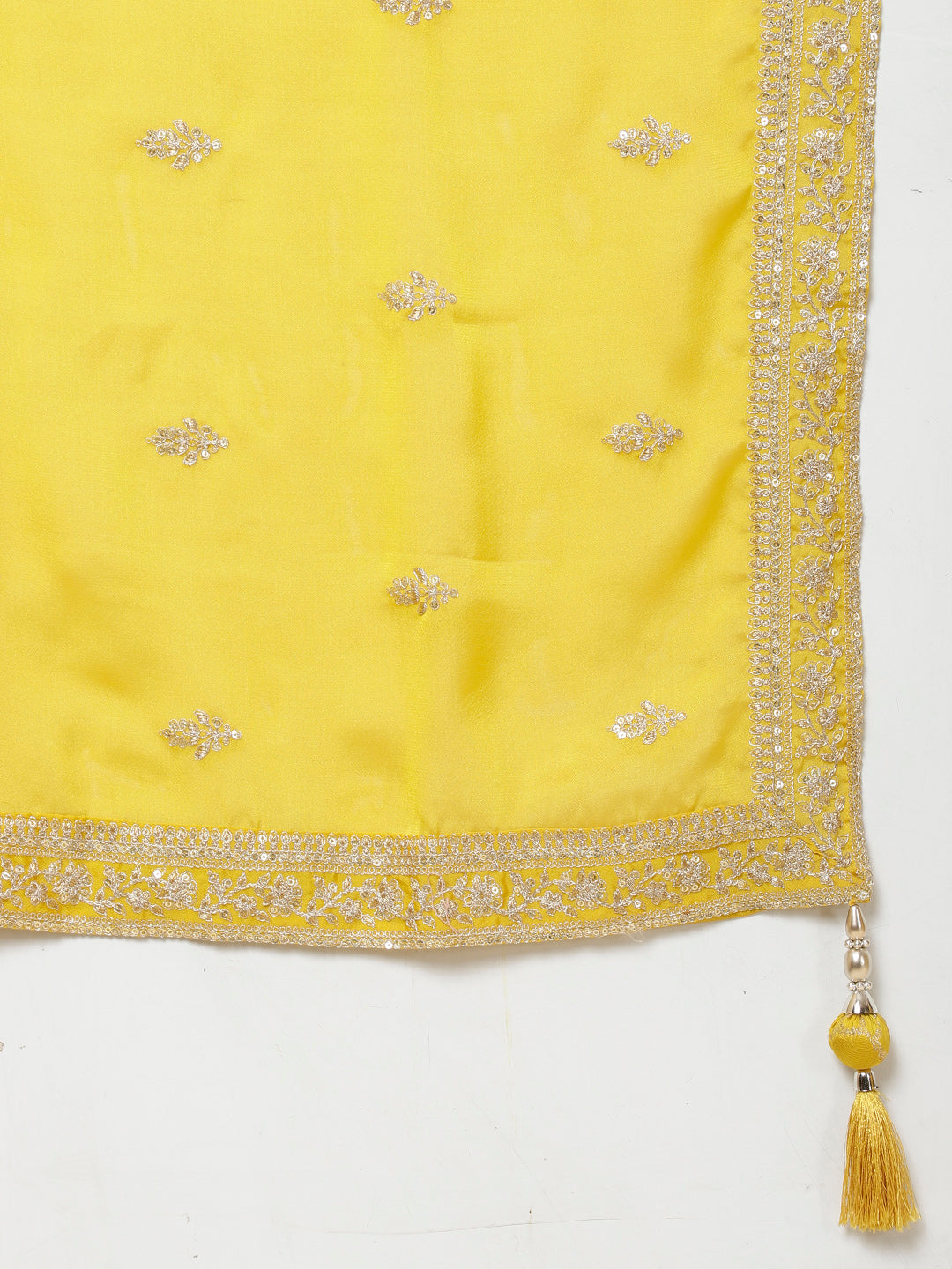 Zari Jaal Embroidery Handloom Suit Set With Dupatta &amp; Palazzo