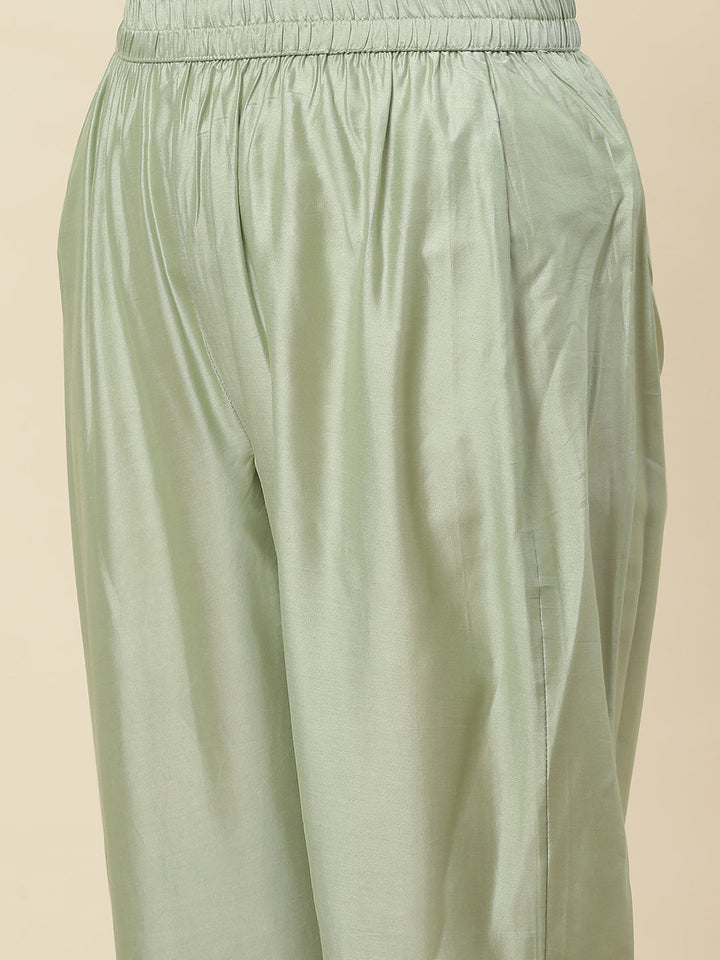 Floral Printed Muslin Kurta With Pants