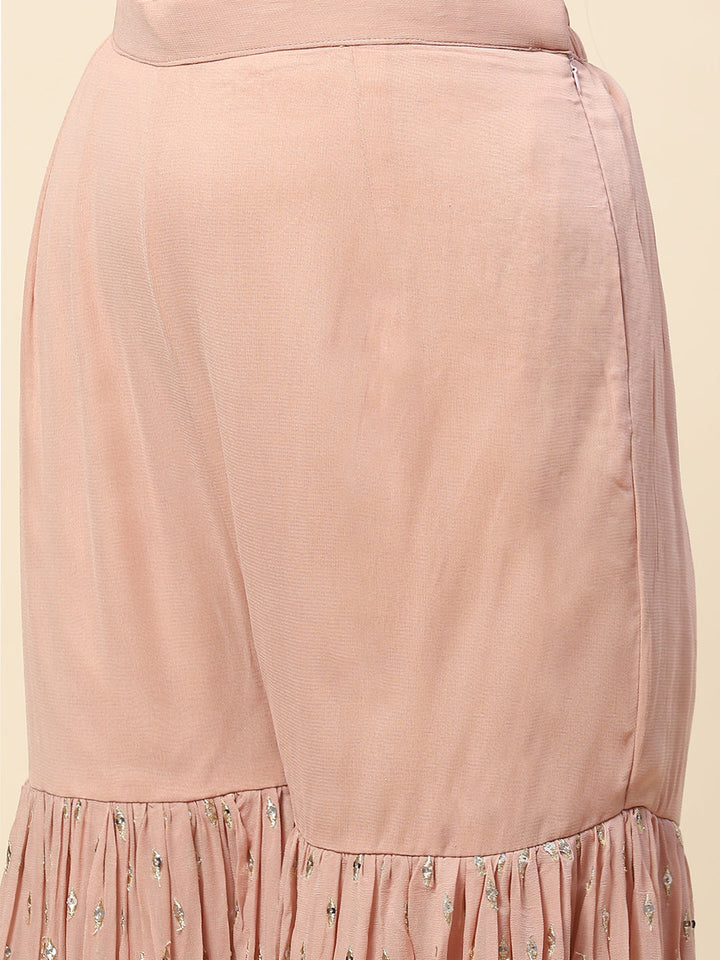 Zari Jaal Stone Georgette Kurta With Garara &amp; Dupatta