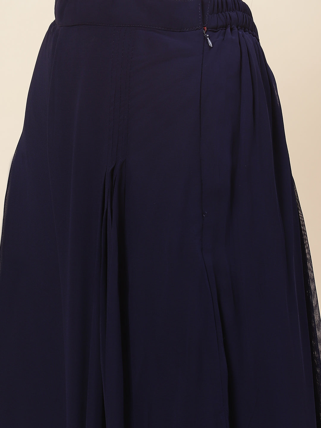 Embroidered Georgette Kurta With Palazzo &amp; Dupatta