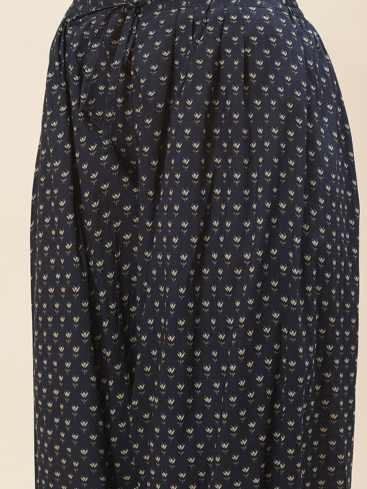Floral Printed Cotton Kurta With Pants