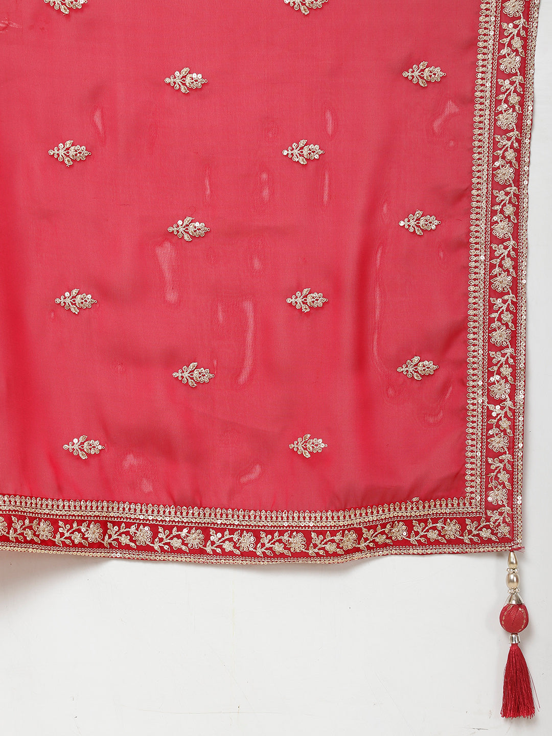 Zari Jaal Embroidery Handloom Suit Set With Dupatta &amp; Palazzo