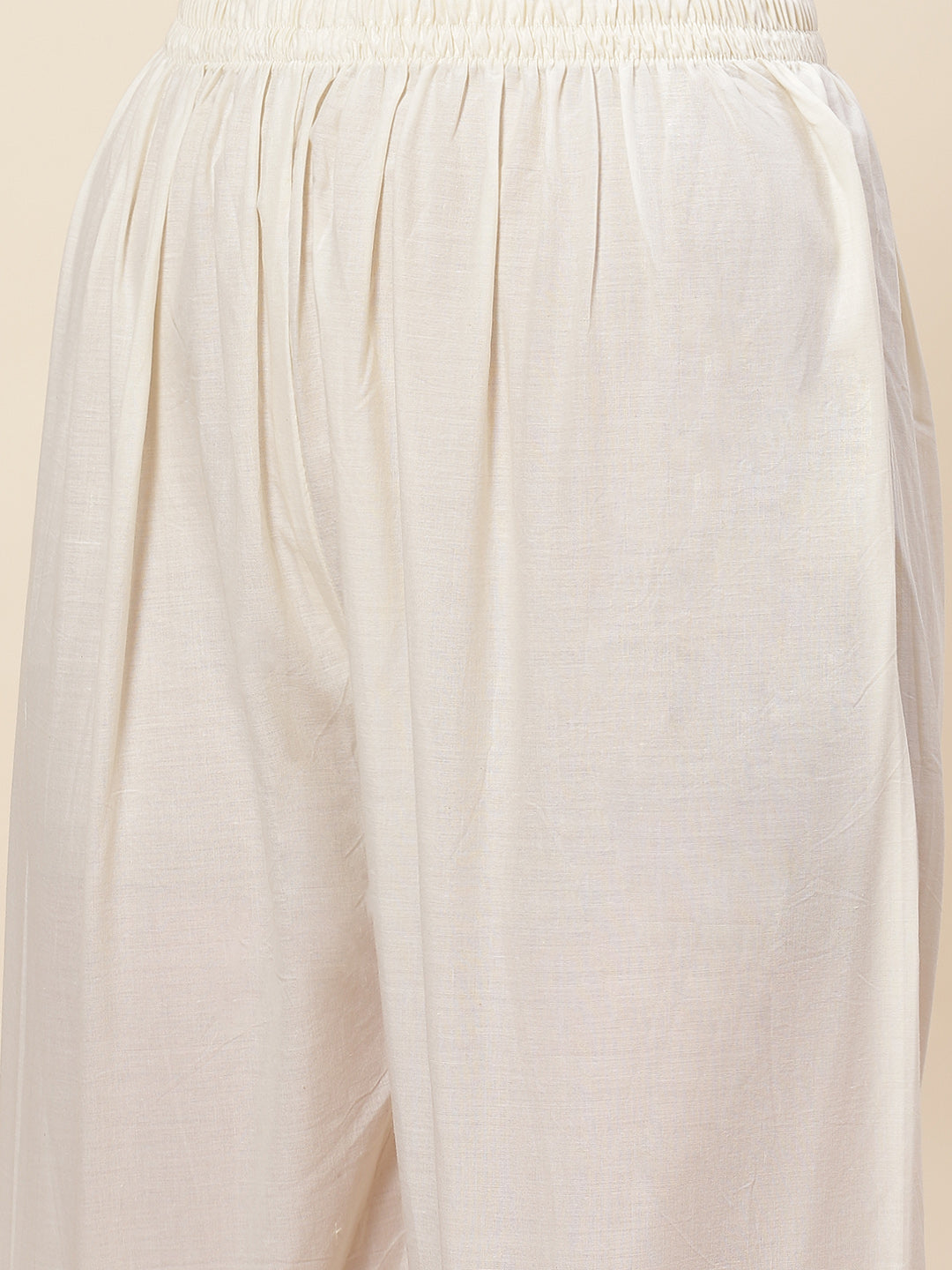 Neck Embroidered Cotton Kurta With Pants &amp; Dupatta