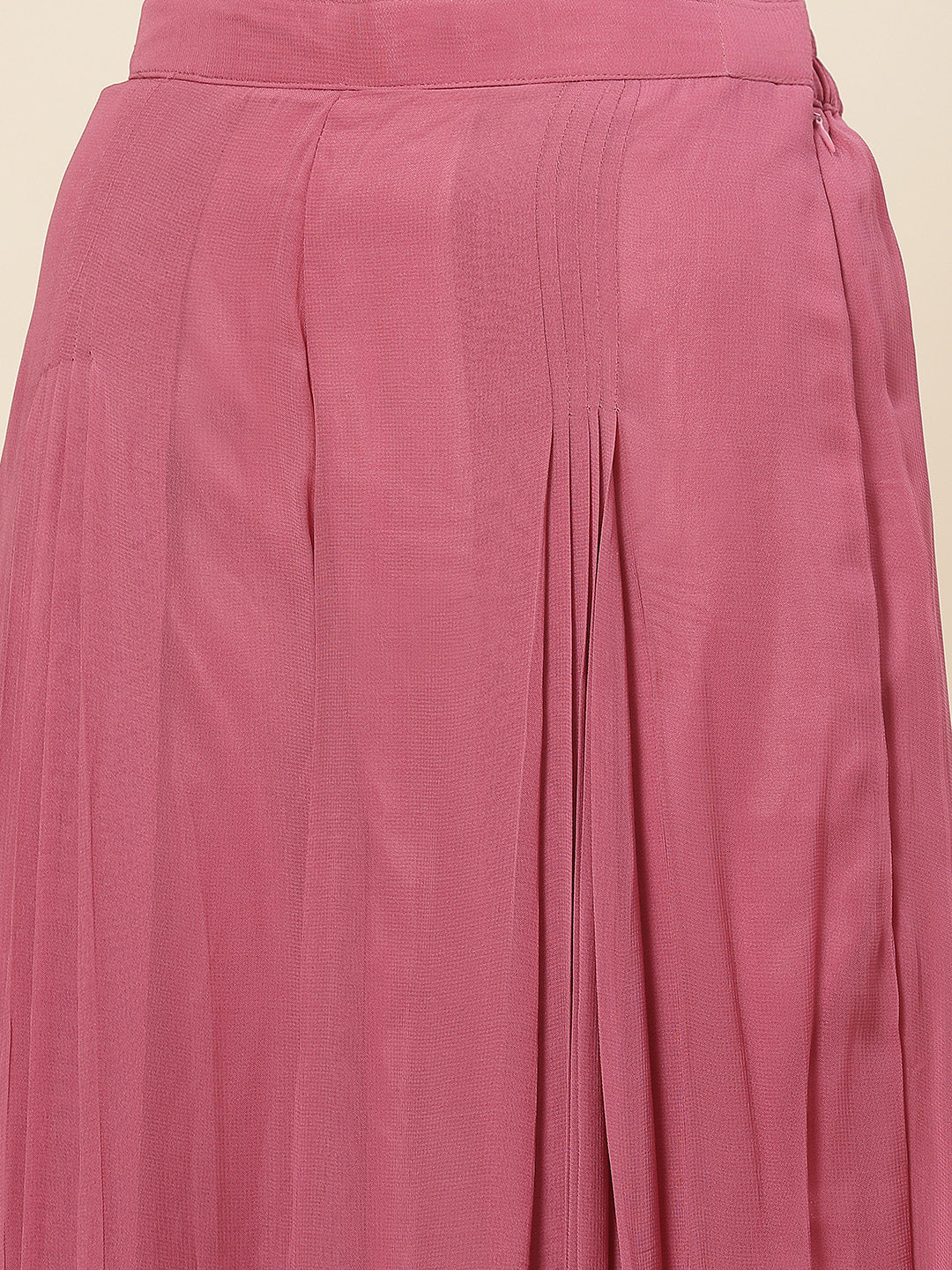 Embroidered Georgette Kurta With Palazzo &amp; Dupatta
