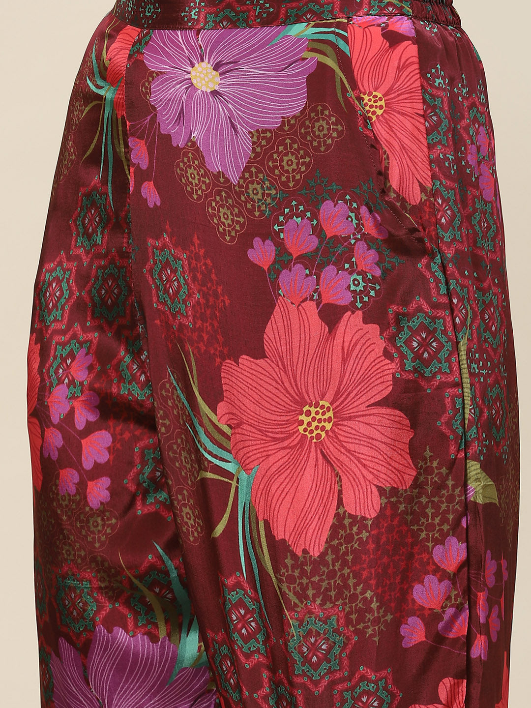 Printed Crepe Kurti With Pants