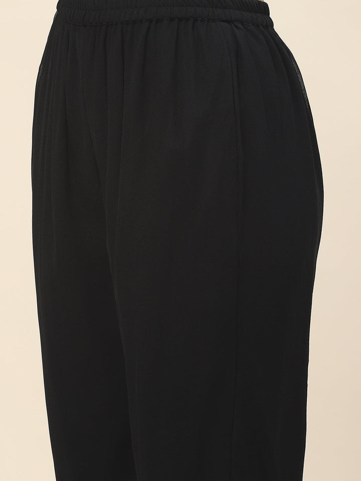 Yoke Embroidery Georgette Kurta With Pants
