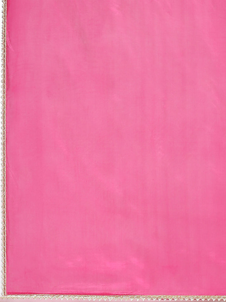 Bandhani Printed Crepe Kurta With Pants &amp; Dupatta