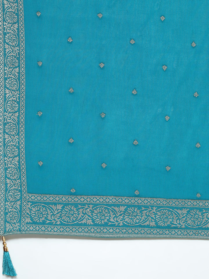 Floral Printed Handloom Kurta With Pants &amp; Dupatta