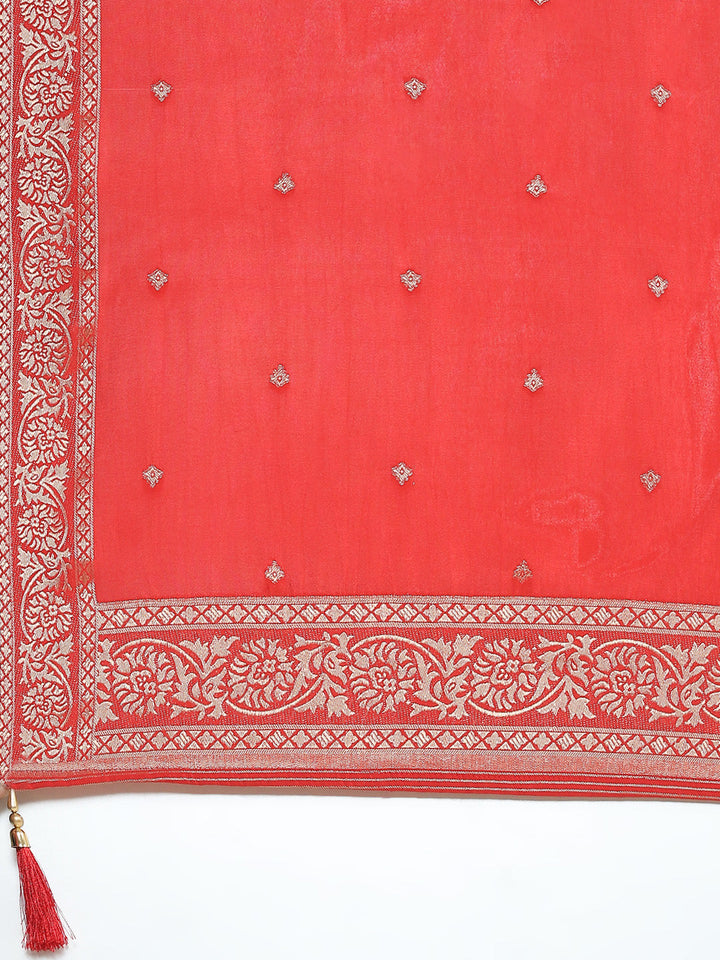 Floral Printed Handloom Kurta With Pants &amp; Dupatta