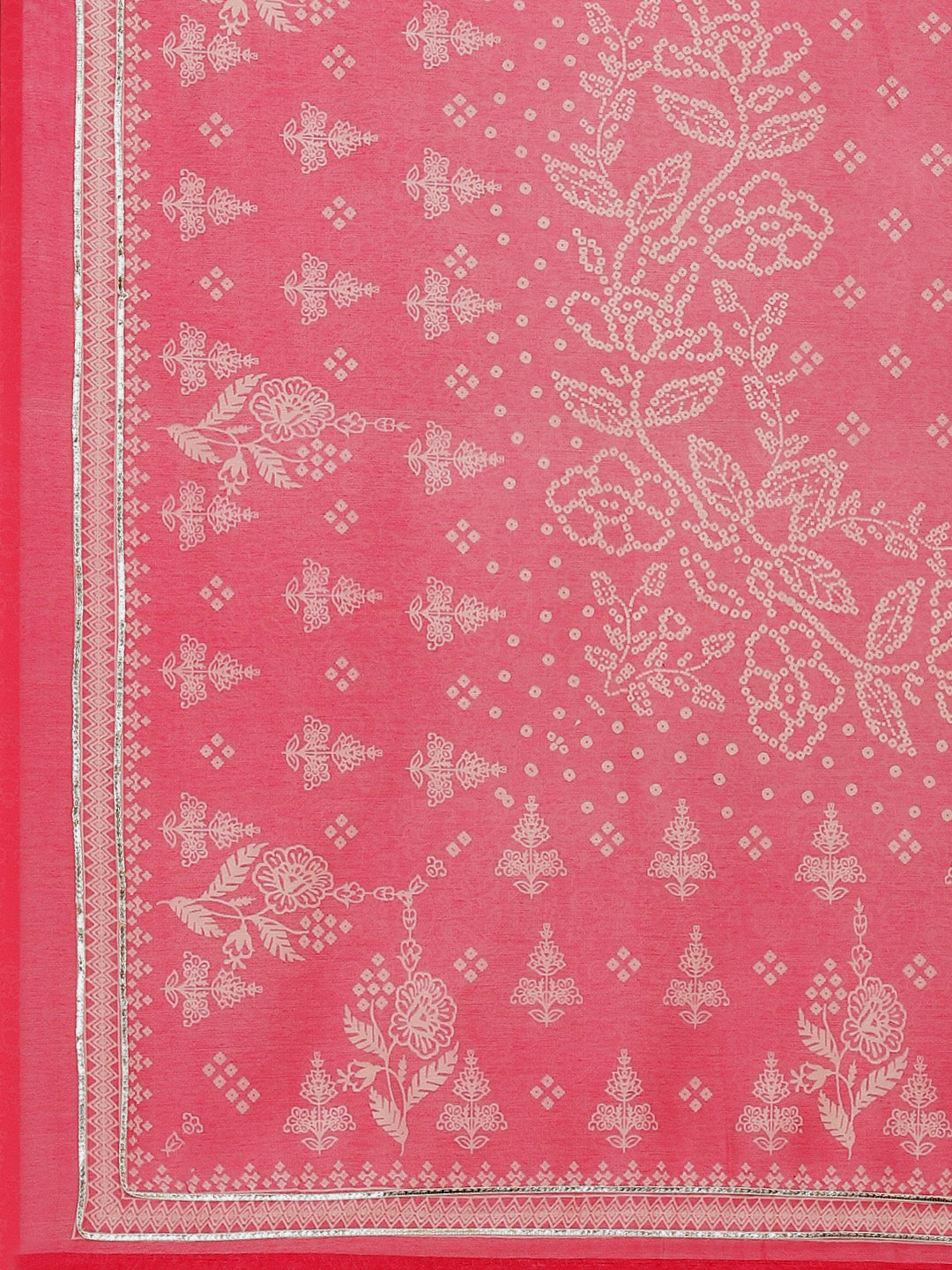 Bandhani Printed Chanderi Kurta With Pants &amp; Dupatta