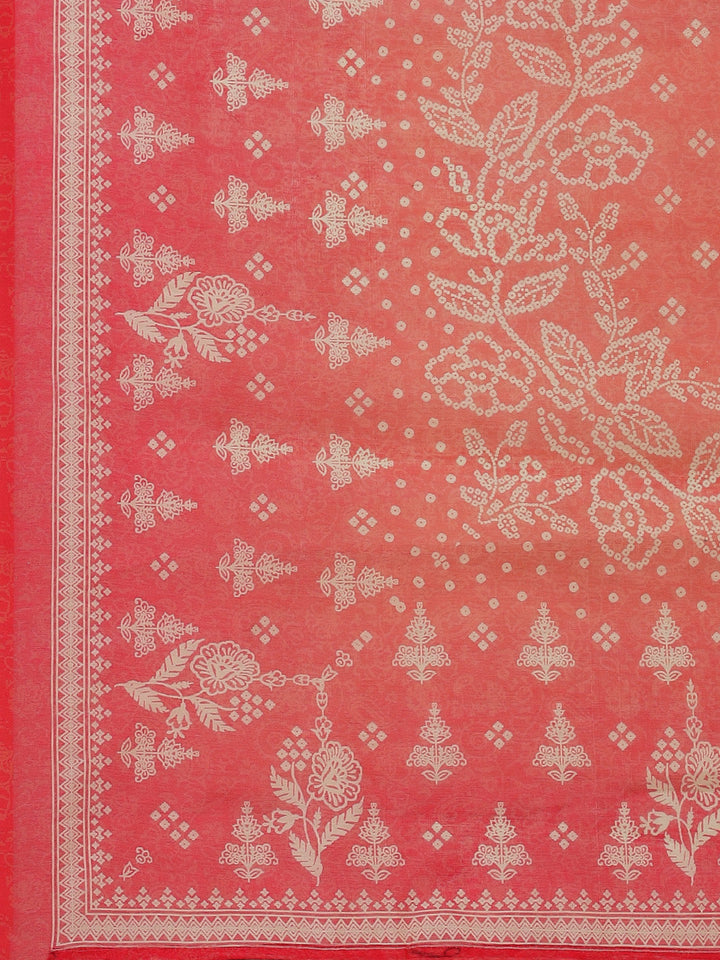 Bandhani Printed Chanderi Kurta With Pants &amp; Dupatta