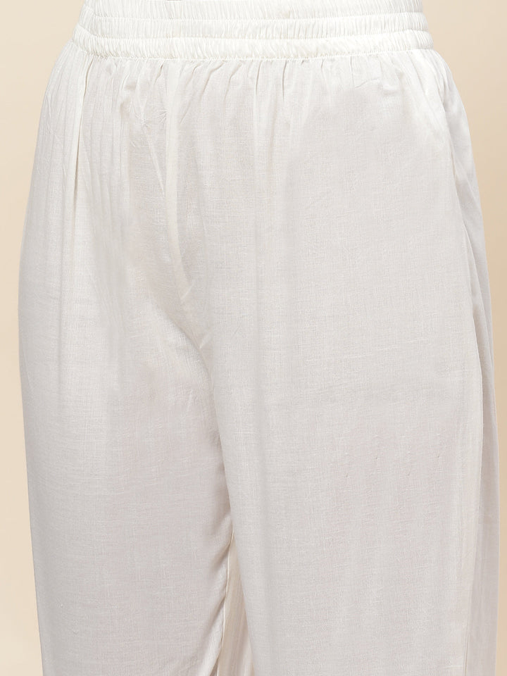 Floral Printed Cotton Kurta With Pants &amp; Dupatta