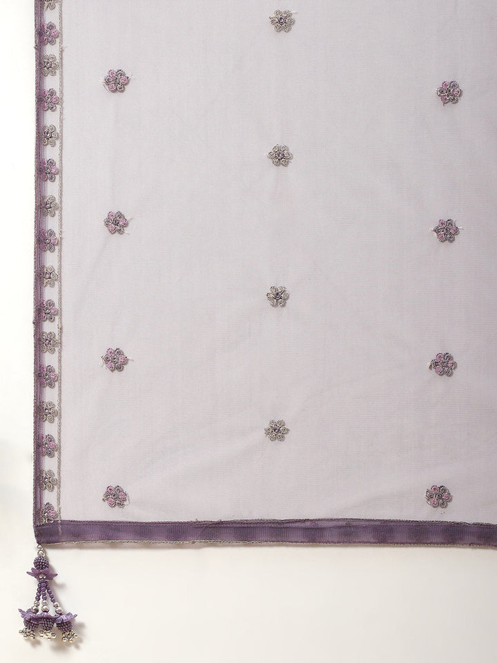 All Over Embroidered Crepe Choli With Lehenga &amp; Dupatta