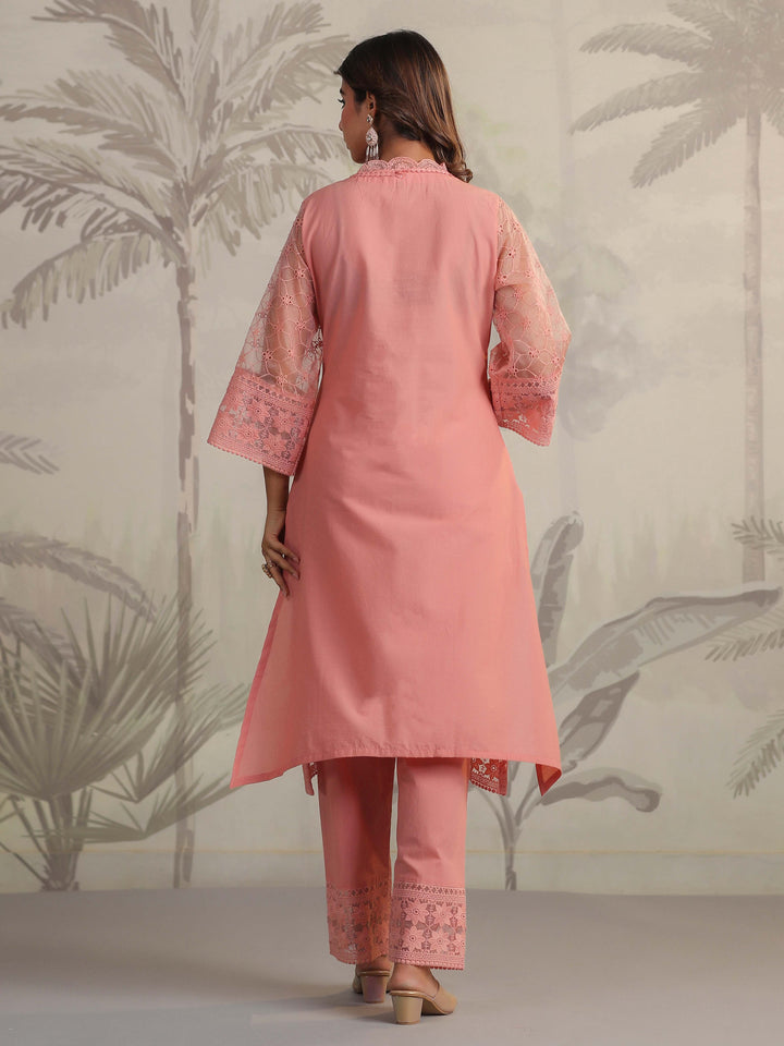 Schiffli Embroidery Kurta With Pants &amp; Dupatta