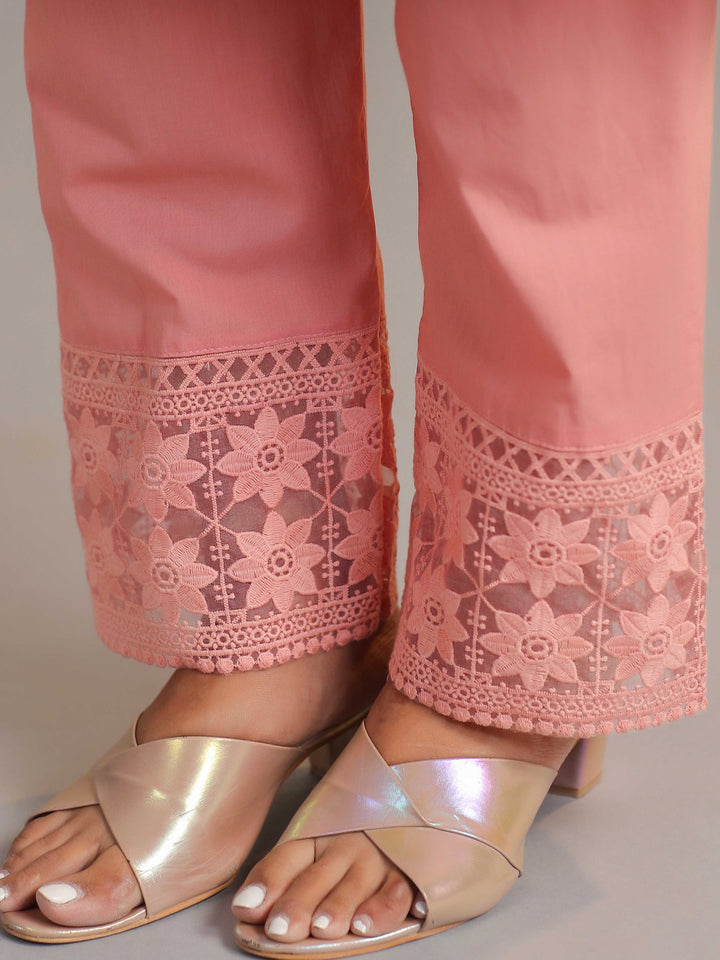 Schiffli Embroidery Kurta With Pants &amp; Dupatta