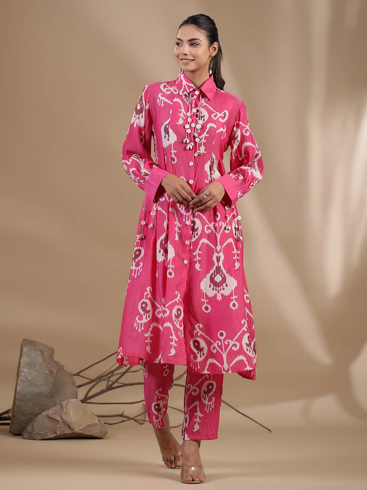 Floral Printed Muslin Kurta With Pants