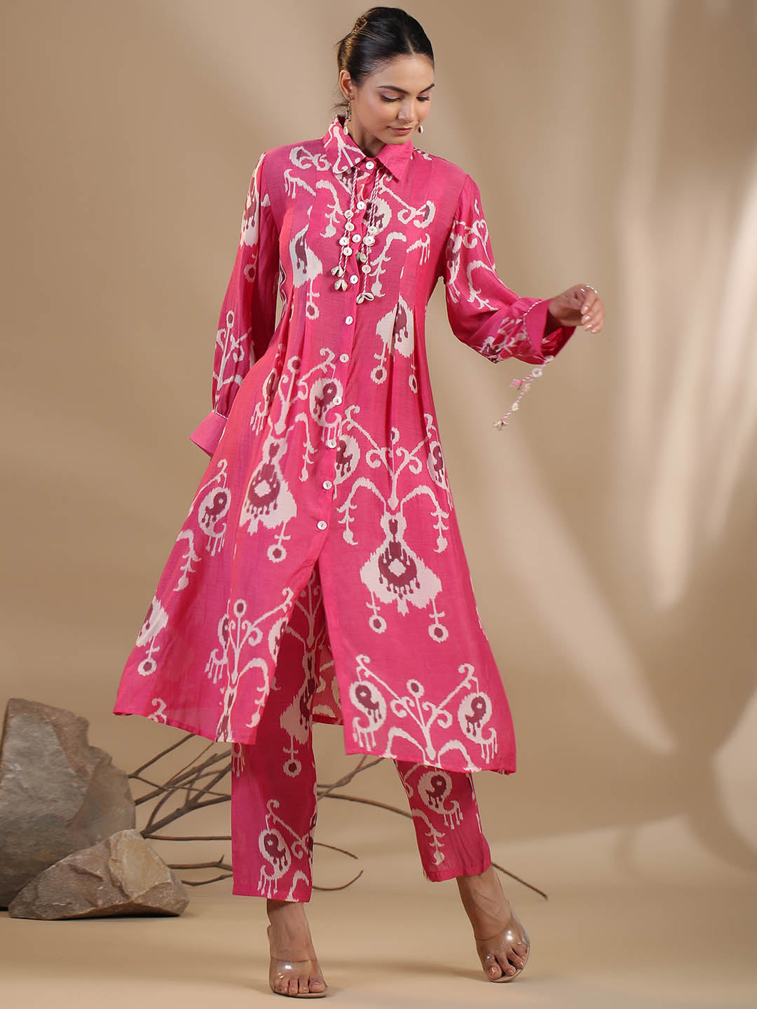 Floral Printed Muslin Kurta With Pants