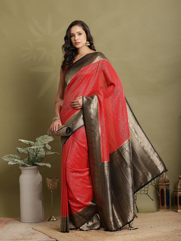 Plain Crepe Saree