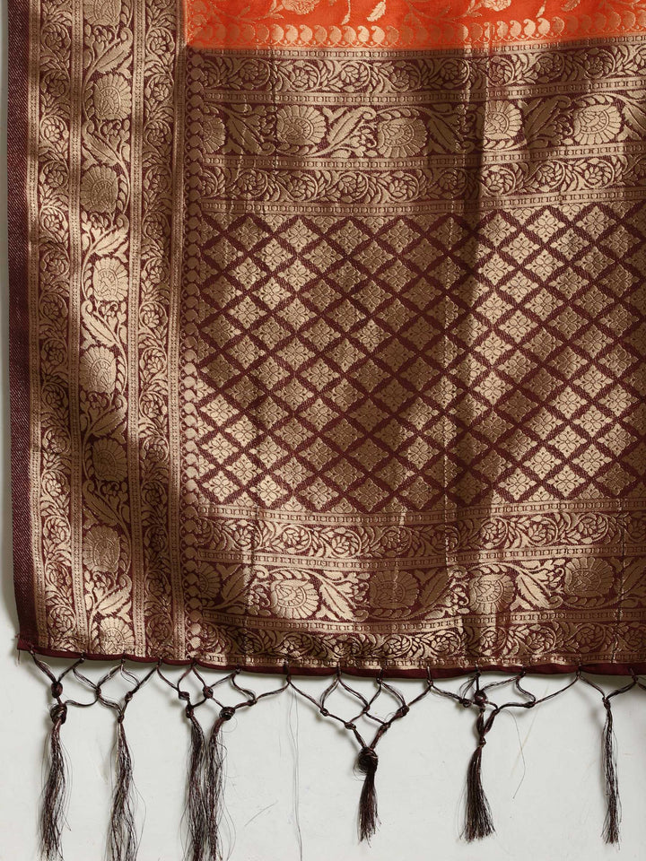 Polka Dot Woven Booti Crepe Saree