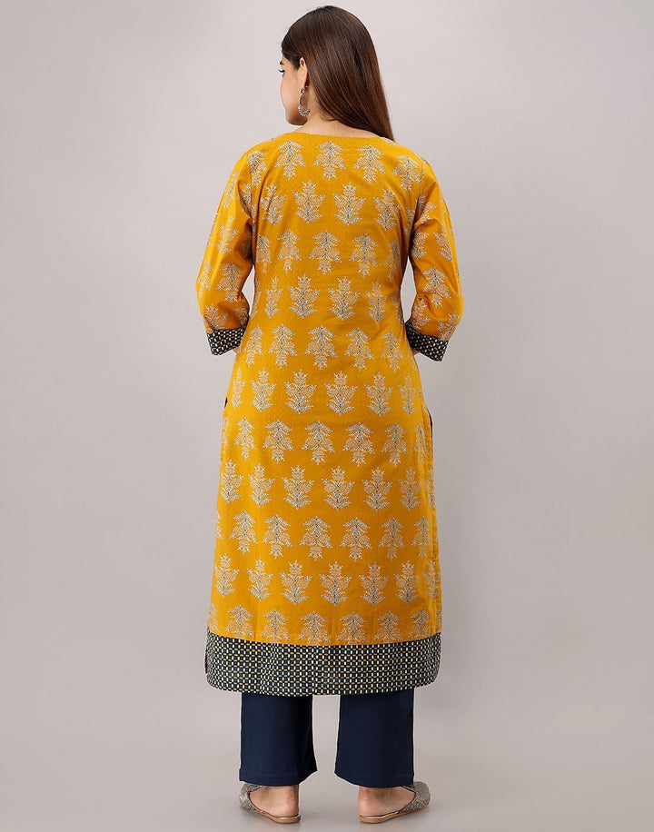 MBZ Meena Bazaar-Cotton Printed Kurti with Double Layered Silhouette