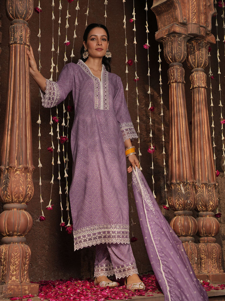 Floral Printed Kurta With Pants &amp; Dupatta