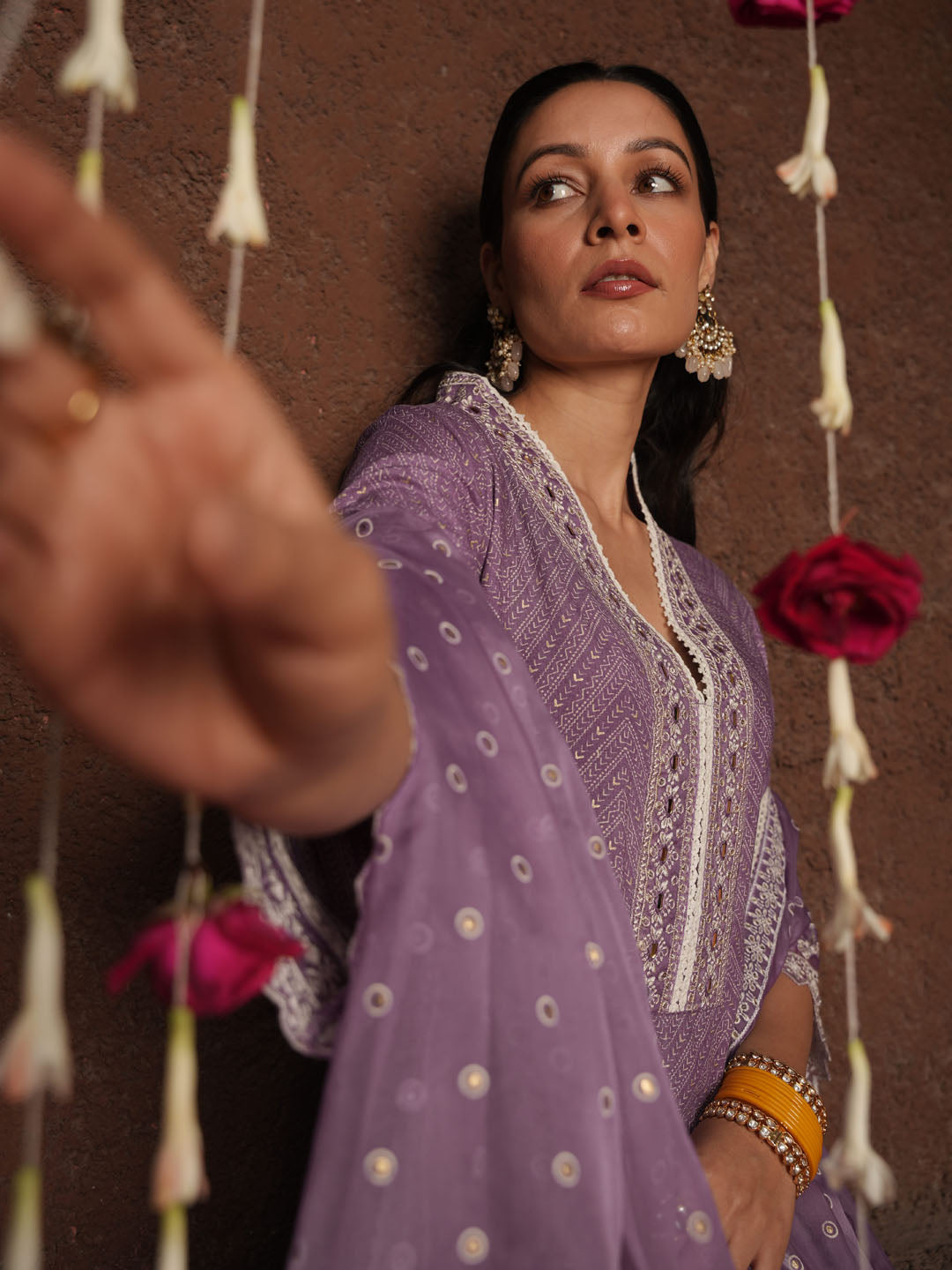 Floral Printed Kurta With Pants &amp; Dupatta
