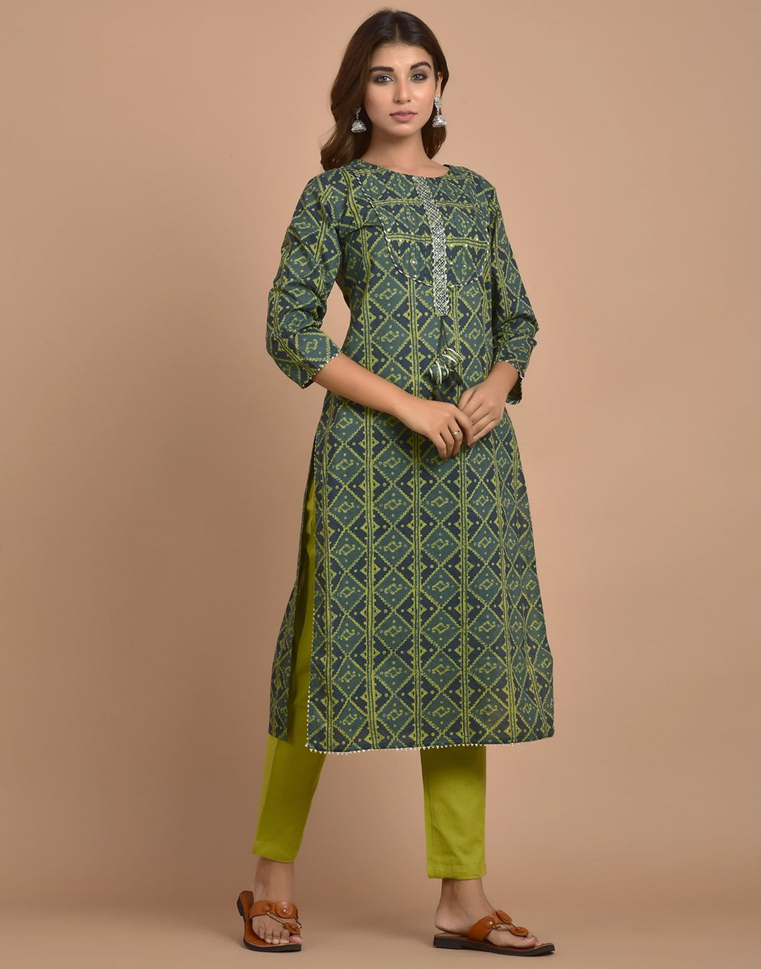 Cotton Printed Kurti Pant Set