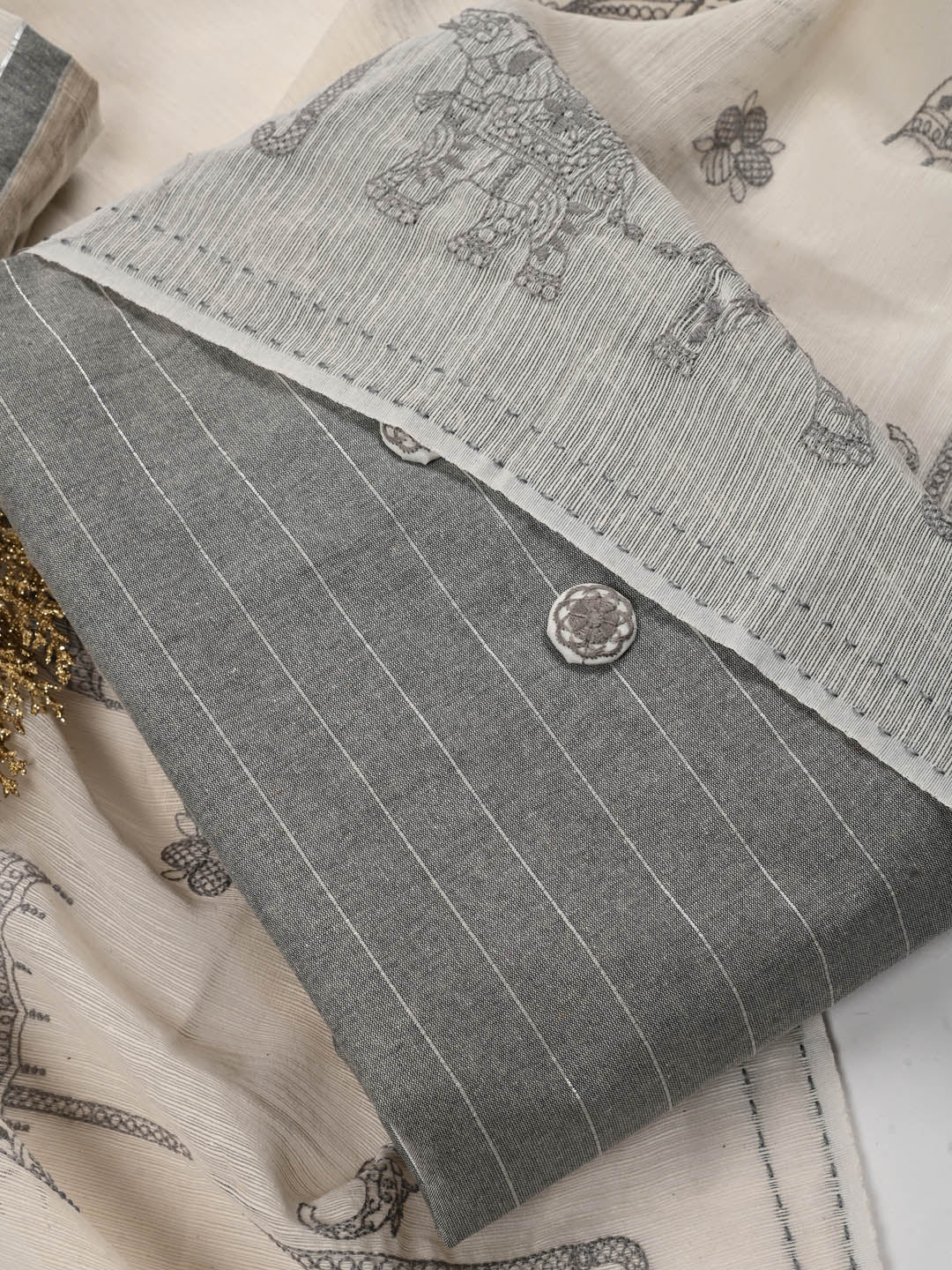 Printed Cotton Unstitched Suit Piece With Dupatta