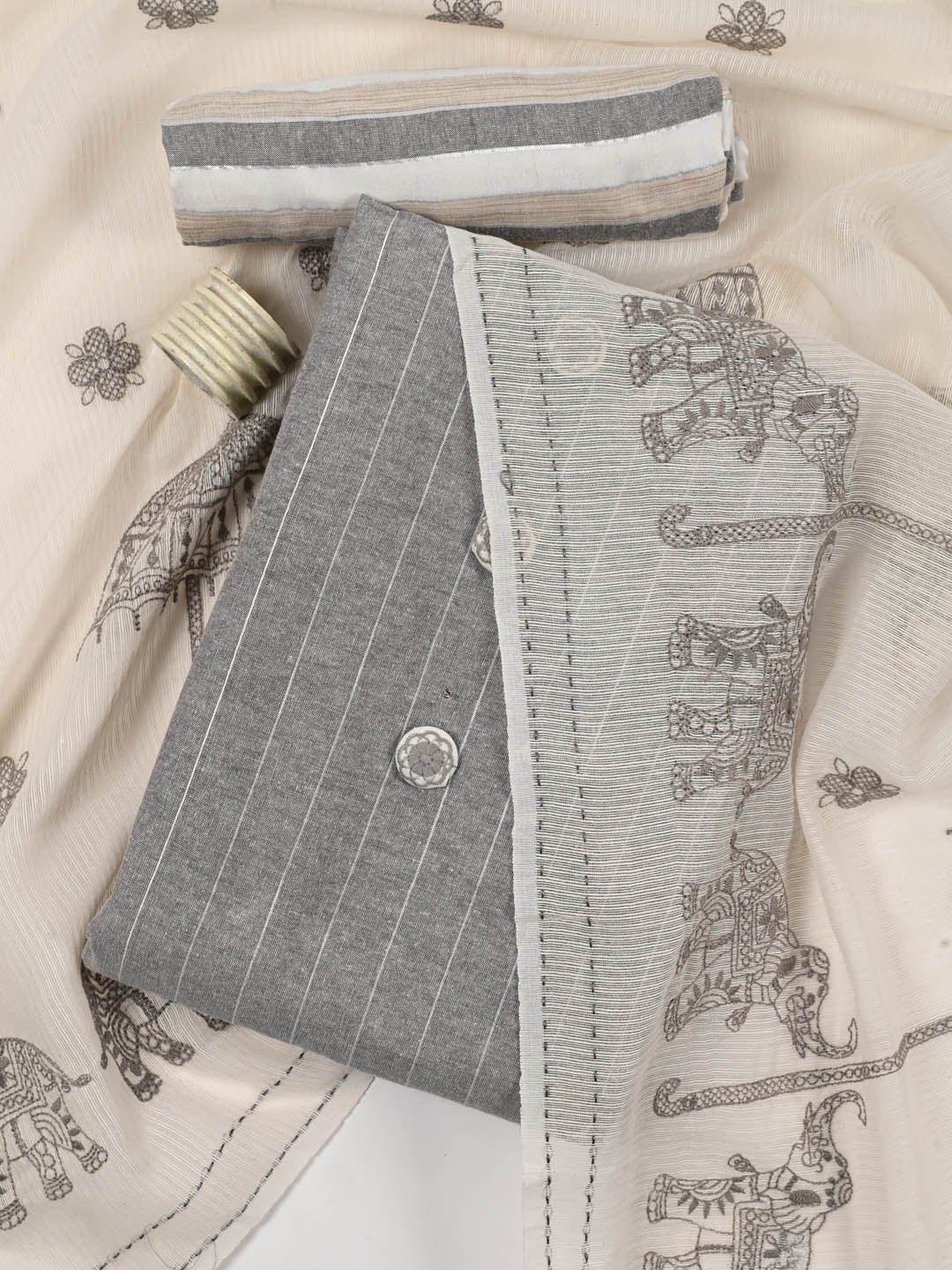 Printed Cotton Unstitched Suit Piece With Dupatta